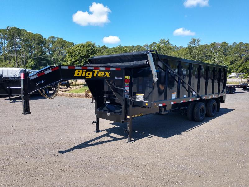 25DU20 BIG TEX 20' DUAL TANDEM GOOSENECK DUMP TRAILER W/ ROLLER ARM