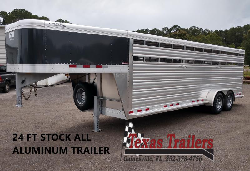 CMS2040-24 CM 24' ROUNDUP ALUMINUM GOOSENECK STOCK TRAILER CMS2040-24 CM 24' ROUNDUP ALUMINUM GOOSENECK STOCK TRAILER