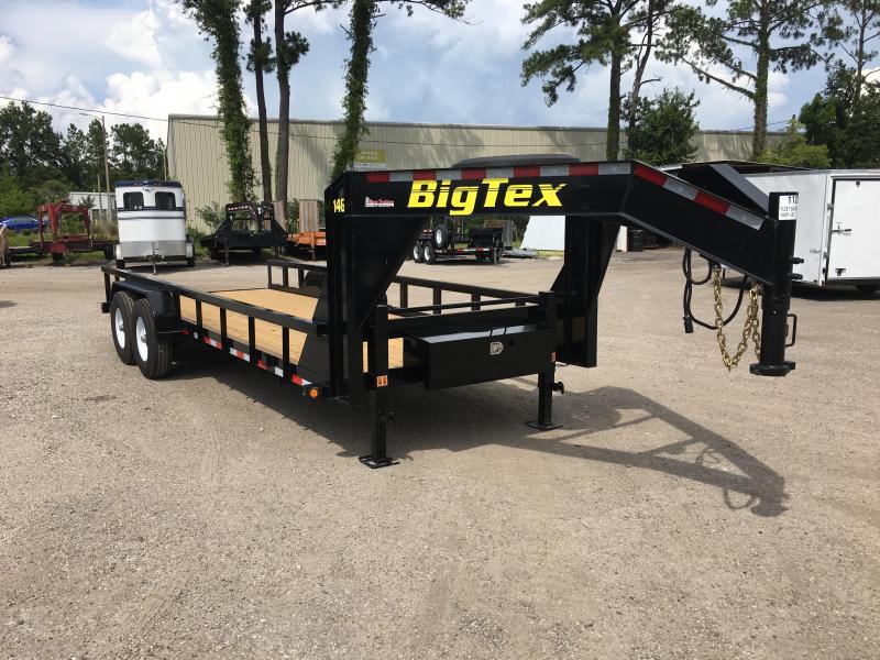 14GP-20 BIG TEX 20' GOOSENECK TANDEM AXLE EQUIPMENT TRAILER W/ 4' RAMPS 14GP-20 BIG TEX 20' GOOSENECK TANDEM AXLE EQUIPMENT TRAILER W/ 4' RAMPS