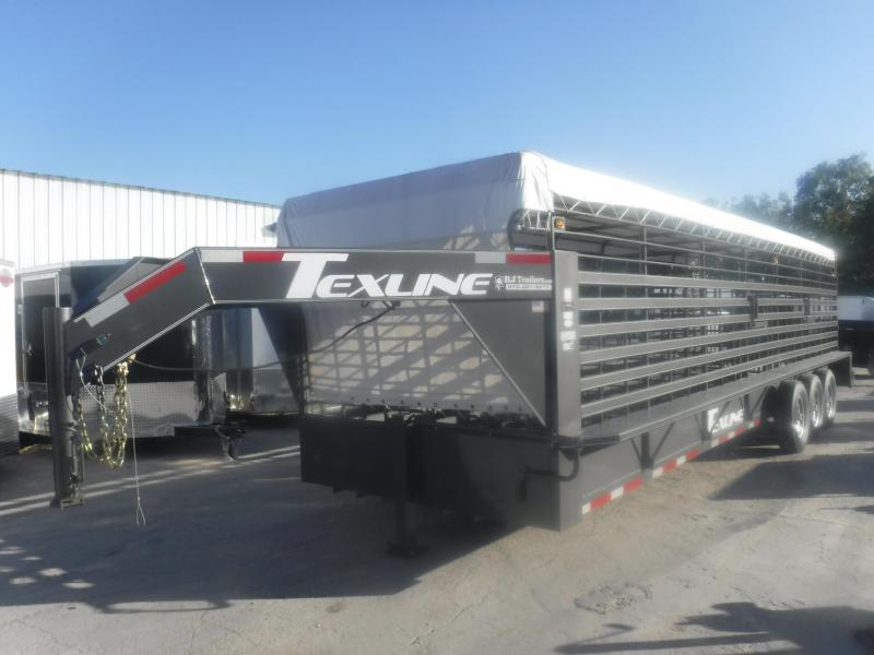 2019 TexLine 6'8'' x 28' Gooseneck Cattle Utility Trailer 2019 TexLine 6'8'' x 28' Gooseneck Cattle Utility Trailer