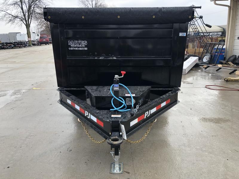 2020 83x14 TA Low Pro High Side PJ Trailers DM142 Dump Trailer - Split/Spread Gate - 3 Inch Pintle Eye - Tarp Kit (GVW: 14000) 2020 83x14 TA Low Pro High Side PJ Trailers DM142 Dump Trailer - Split/Spread Gate - 3 Inch Pintle Eye - Tarp Kit (GVW: 14000)