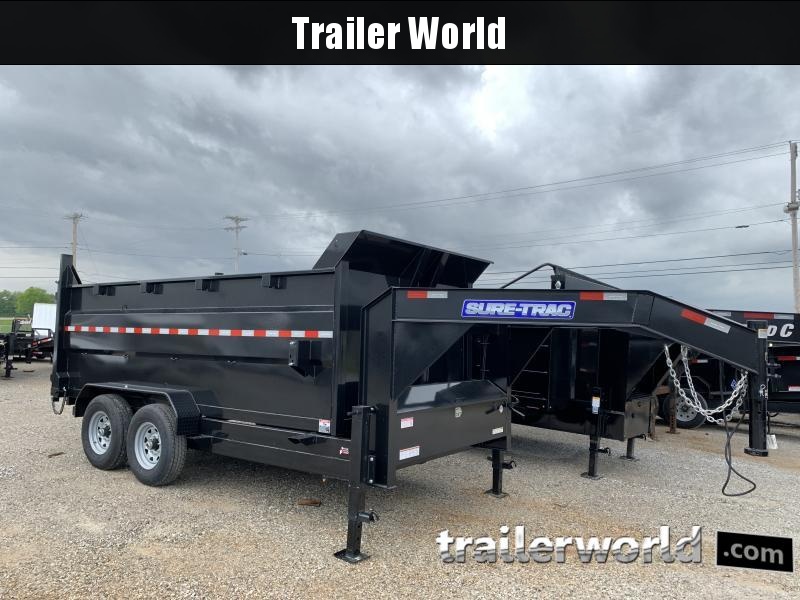 2020 Sure-Trac 14' Gooseneck Dump Trailer 14K Telescopic 4ft Sides 2020 Sure-Trac 14' Gooseneck Dump Trailer 14K Telescopic 4ft Sides