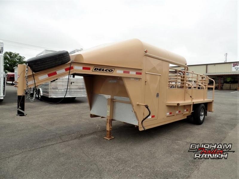 2017 Delco 16' GN Livestock Trailer w/ Half-Top & Front Tack 2017 Delco 16' GN Livestock Trailer w/ Half-Top & Front Tack