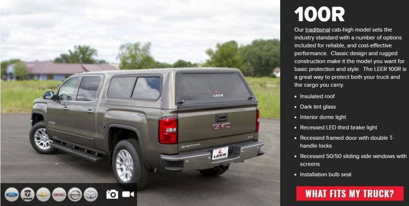 2019 Leer Truck Topper 100R Series 2019 Leer Truck Topper 100R Series