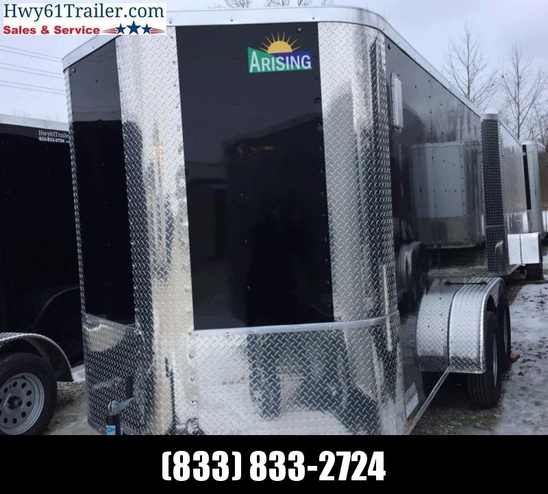 2020 Arising 7x16 TA V-nose RAMP Lockbar 7'3" BLACK WHOLESALE Enclosed Cargo Trailer 2020 Arising 7x16 TA V-nose RAMP Lockbar 7'3" BLACK WHOLESALE Enclosed Cargo Trailer