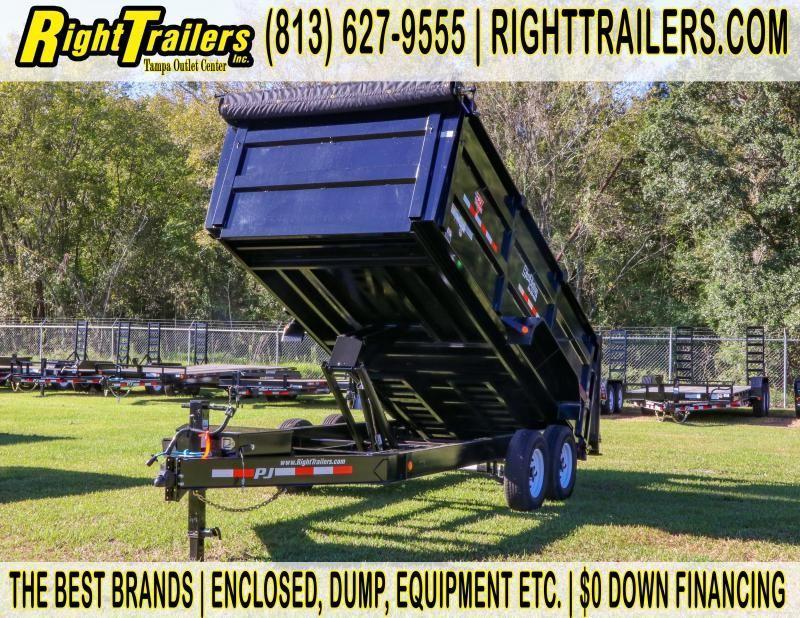 7x16x4 PJ Trailers | LOW PRO HIGH SIDE DUMP BLACK with 4' HIGH SIDES Dump Trailer 7x16x4 PJ Trailers | LOW PRO HIGH SIDE DUMP BLACK with 4' HIGH SIDES Dump Trailer