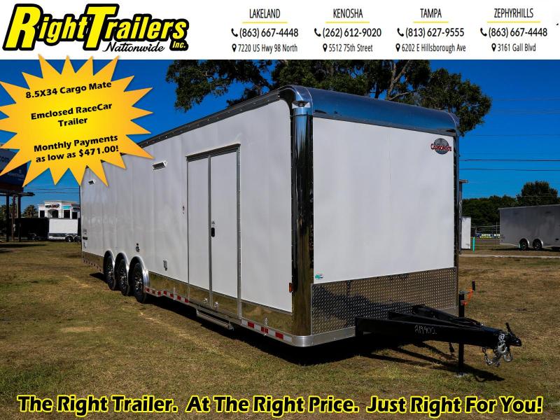 8.5x28 Continental Cargo Enclosed Racing Trailer Right Trailers