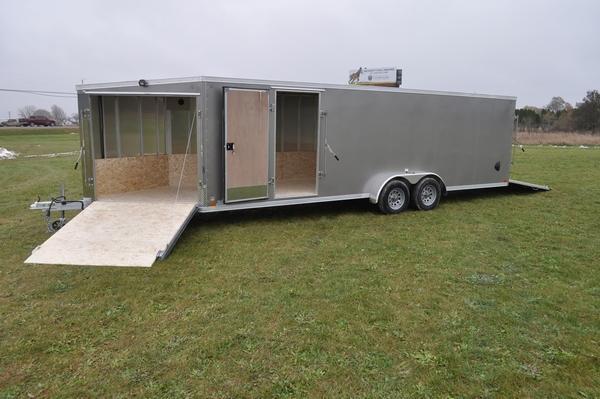 2020 Haul-it All Aluminum 7 x 29 Enclosed 4 or 5 Place Snowmobile Trailer For Sale 2020 Haul-it All Aluminum 7 x 29 Enclosed 4 or 5 Place Snowmobile Trailer For Sale