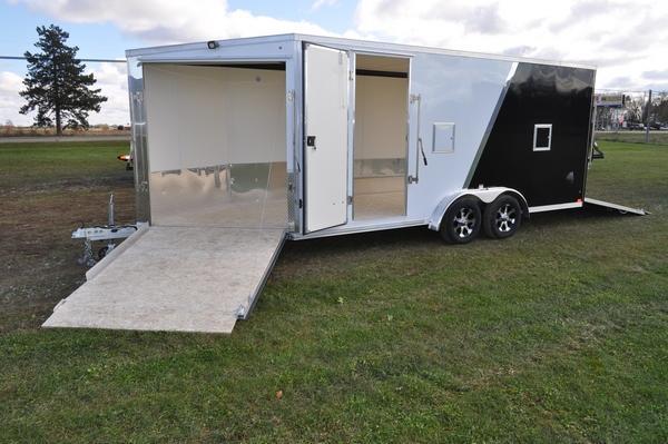 2020 Haul-it All Aluminum 7.5 x 23 Two Tone Enclosed Snowmobile Trailer For Sale 2020 Haul-it All Aluminum 7.5 x 23 Two Tone Enclosed Snowmobile Trailer For Sale